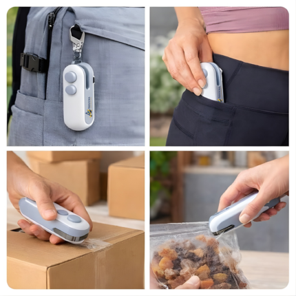 ARISTOVA Portable Mini Bag Sealer Machine 2-in-1 USB Rechargeable Heat Sealer with Cutter | Magnetic Back | Food Storage Snack Bag Sealing Machine for Kitchen & Travel