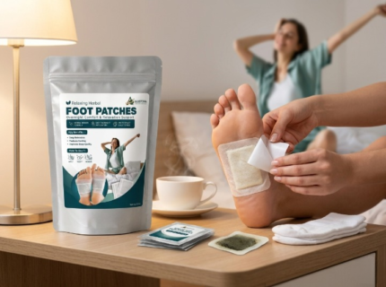 ARISTOVA Herbal Foot Patches (20 Patches) – Bamboo Vinegar, Ginger & Lavender Extract | Overnight Detox Foot Patch for Relaxation & Foot Care